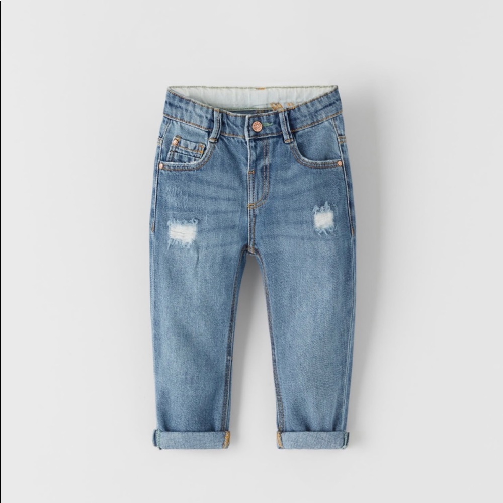 Zara baby girls boys distressed denim jeans 12-18M